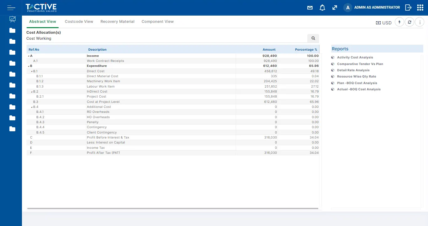 Project Abstract View Report