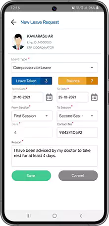 Tactive Leave Request Mobile Android